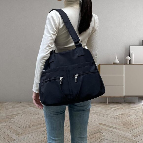 Waterproof Nylon Tote Bag Women Lightweight Travel Office Shoulder Purse - Picture 3 of 7